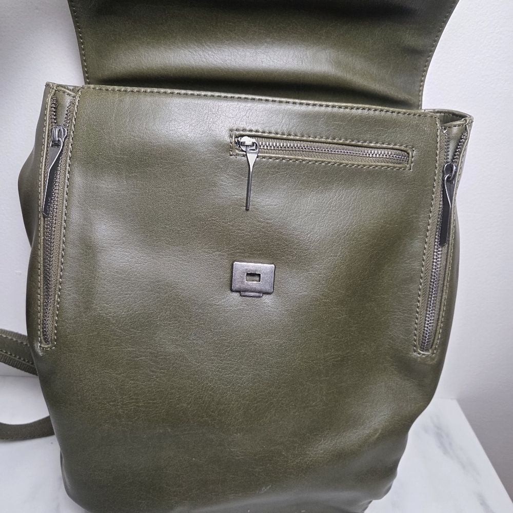 Matt & Nat Fabi Faux Leather Backpack in Olive Green - Picture 4 of 8